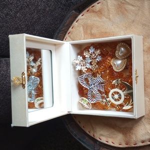 Vintage box with vintage jewelry